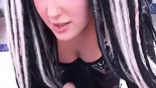 Vahşi punk Hollandalı oral seks