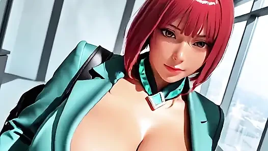 Kızıl saçlı sekreter (ai animasyonlu)