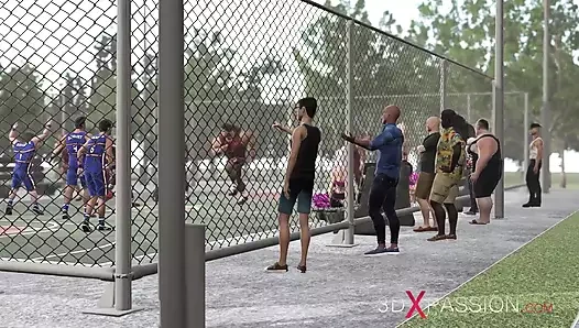 Basketbolcular sokakta seksi bir ponpon kızla sert sikişiyor