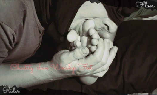 Chastity Slave Worships Hotwifes Feet