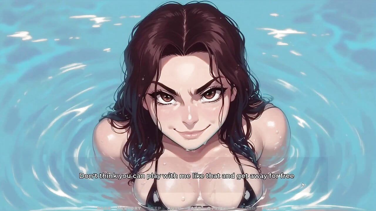 Yeni Kız Arkadaşım [ Tabu Hentai Oyunu ] Bölüm 52 Komşumun Kayınvalidemin Önünde Havuzda Masaj Yapıyorum!
