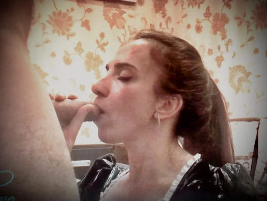 Tally oral seks ve cumshot içinde pvc elbise