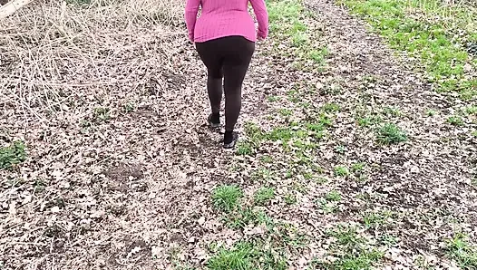 Going for a walk while beating your breasts