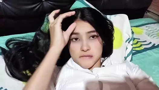 Stepsister discovers me naked and is very curious