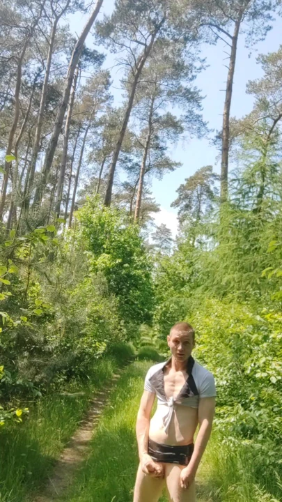 Nature hot sexy amateur femboy jerks wank masturbate orgasm cumshot horny 3FTBouch