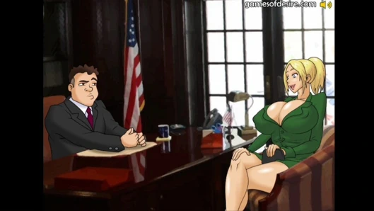 Slut gets her pussy fucked in interview for job