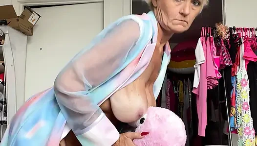 Yunan tanrıçası Steph ve bir flamingo.