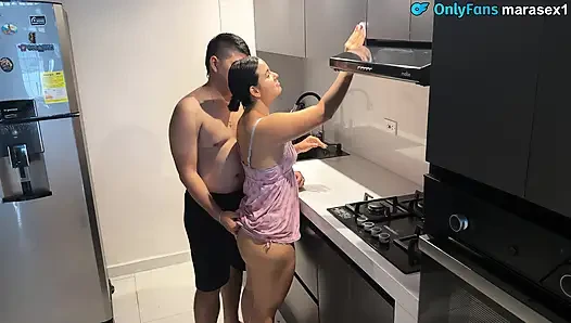 Big ass stepmom gets fucked by her stepson without being seen - cuckold husband