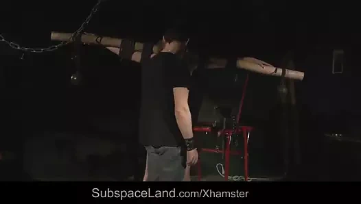 Sarışın köle Slutty kedi esaret Kullanılmış için sert kahrolası