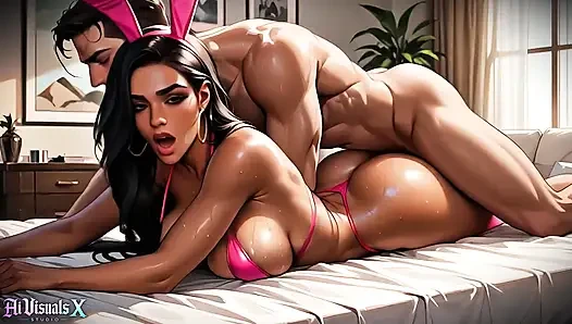 Arkadaşımın büyük memeli latin karısı bana binmeyi bırakamıyor - tavşan kulakları ve sling bikini bölüm 2 (4k yapay zeka animasyonlu)