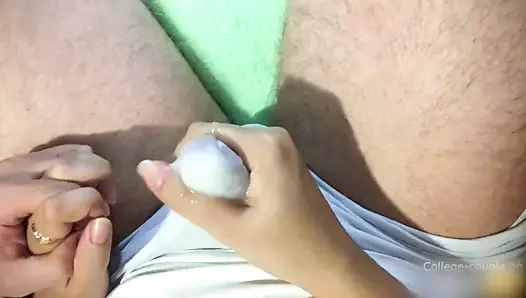 pov handjob boşalmak içinden iç çamaşırı, handjob itibaren ilk kişi porno arkasında