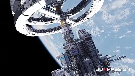 Nexus-3 orbit station meta göğüslerine boşalana kadar ıslak sakso çekiyor, gırtlağına kadar ve sert domaltarak götten sikişiyor