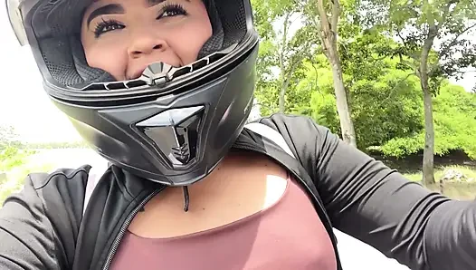 Stepsister made her want to suck cock on a public road while we were going on a trip