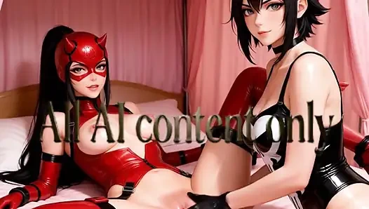 Erosquest - daredevil + punisher - sapphic zevkleri - cosplay - yapay zeka içeriği
