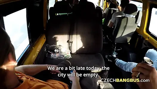 Blonde model joins a wild group fuck (Czech Bang Bus)