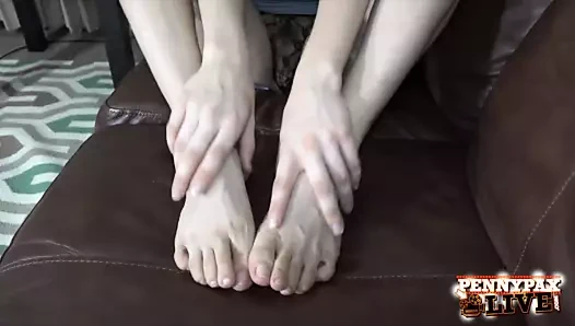 Ayak fetişi kırmızı kuruş pax ve onun talimatları ile Jack off