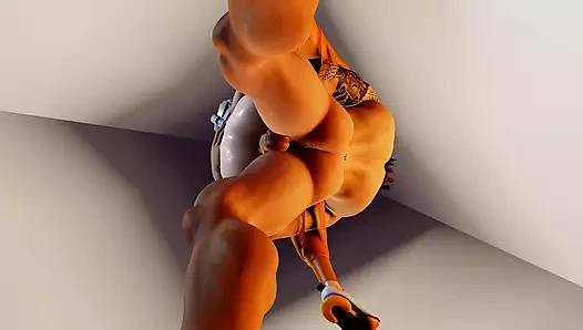 Hanzo ve Tracer ayakta ve anal seks yapıyor - overwatch parodisi