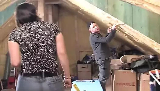 Dik Alman bayan gets ona pembe kedi dövülerek derin