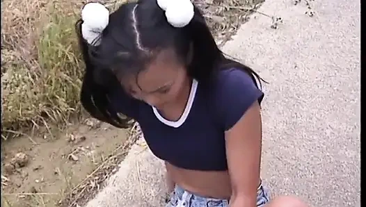 Asyalıyı yolda buluyor ve onu sikiyor