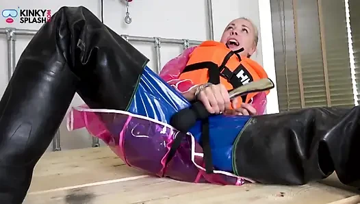 Shiny Pvc Rainwear, Rubber Waders & Lifejacket Tease