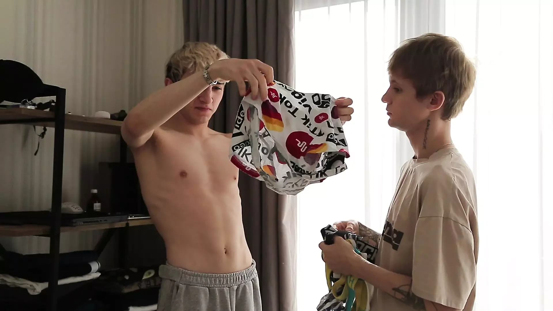 full video sweet twink seduced two students with big cocks for sex, two fucked tight twink ass and cummed