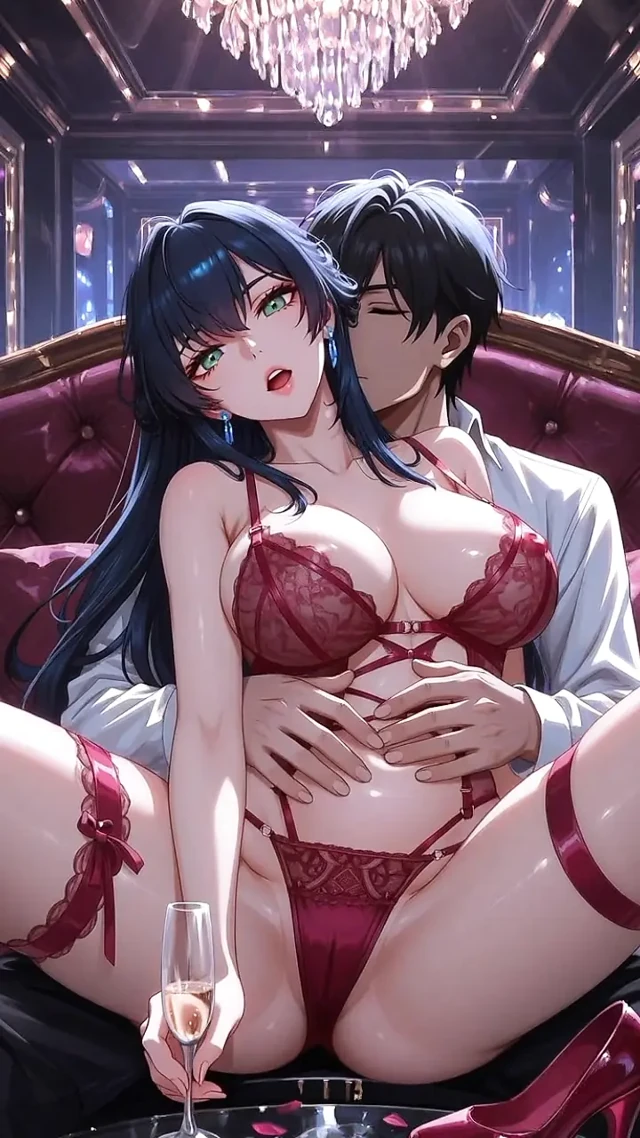 Vip yatak odasında birçok güzel striptizci ve 4 kızla bakış açısı lüks striptiz kulübü deneyimi hentai anime