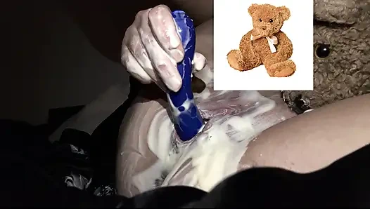 MY KINKY ARAB GIRL MASTUBATES WITH VIBRATOR & MY CUM ALL OVER HER CURVY BODY-  AMATEUR ARABIAN SNOWWHITE