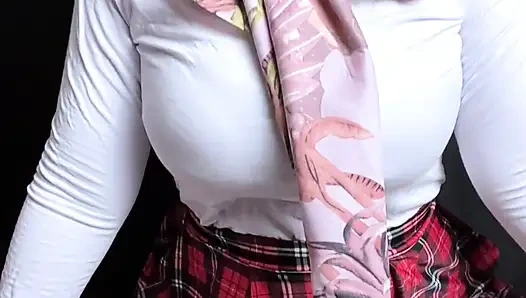 Young woman shows her narrow and very muddy