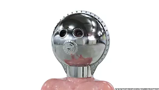 Paslanmaz çelik kask 3d bdsm animasyon