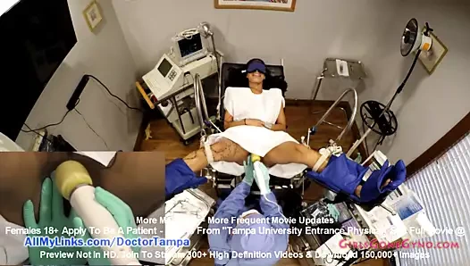 Kamerada doktor tampa tarafından Maya farrell'in birinci sınıf jinekolog muayenesi
