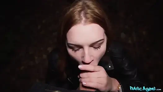 Public Agent - tombul kızıl saçlı Katarina Rina büyük yarağı emiyor ve biniyor