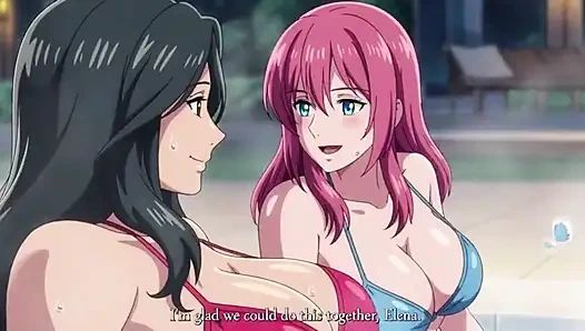 Üvey anne ve üvey kız kardeş ateşli banyo yapıyor ve togather'a bastırıyor
