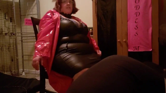 BBW dominatrix with slave boy