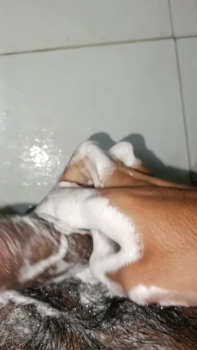 Penis Cleaning while bathing