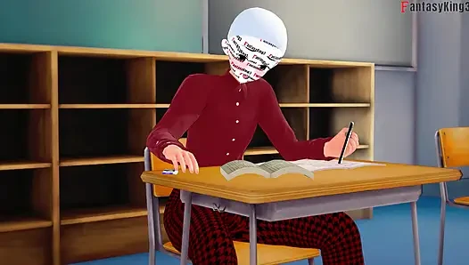 Öğretmen Rossweisse bana sakso çekmem için beni gözaltına gönderiyor - dxd ntr madness series