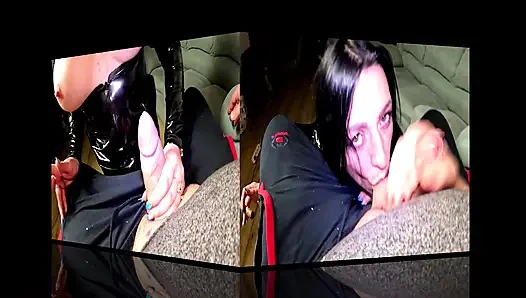 Pvc sigara sakso - büyük puro gırtlağına kadar alıyor, öğürüyor ve döl oyunu