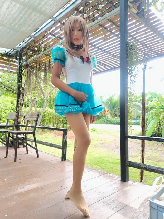 Sissy secretly masturbates and cums.