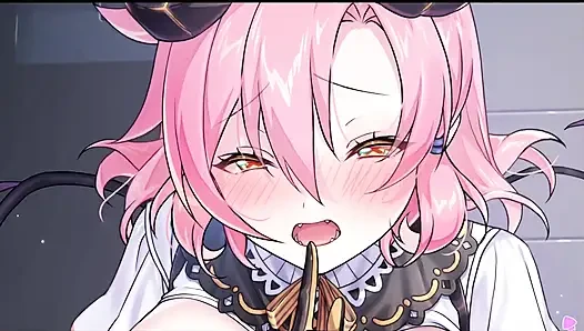Kaiju princess 2 sahne - pembe saçlı succubus sana nasıl kuyruk alacağını gösteriyor