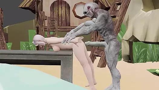 Uzaylı canavar dünyada uzaydan geliyor büyük yarakla sert sikiş