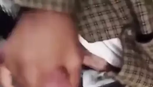 Helping hand jerkoff in public bus