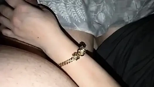 Step mom Stuck with Step son in One Bed in Share Room and handjob his dick