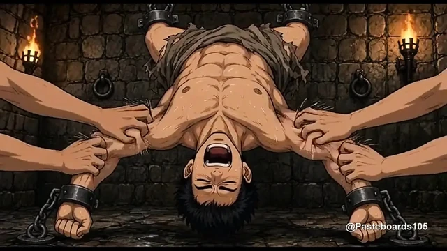 Zindan Sorgusu - Zincirli Kaslı Jock'lar Konuşana Kadar Gıdıklanıyor (2D Anime Bara)
