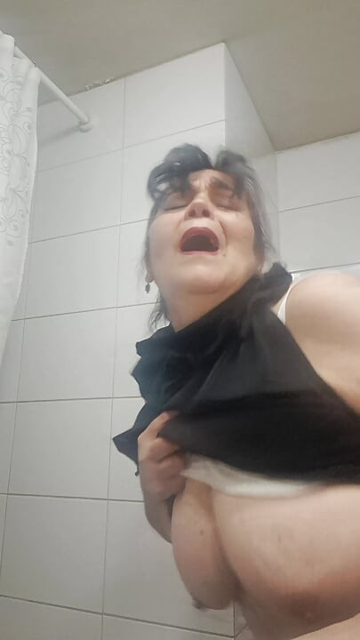 My stepson kept fucking me in the bathroom, leaving semen on my legs.parts2