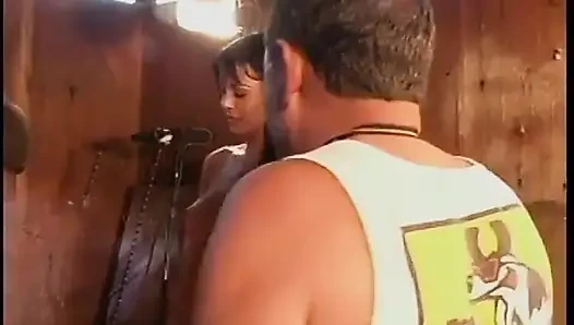 Esmer piliç bir adama binmeyi seviyor