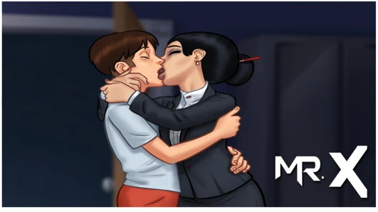 Summertimesaga - oturma odasında tutkulu öpücük e4 #3