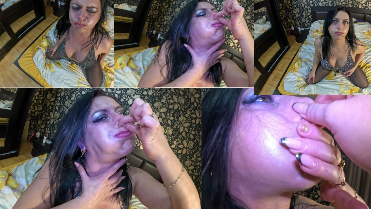 Breath Holding in Pantyhose & Shiny Bra - Puffy Cheeks, Red Face & Intense Struggle