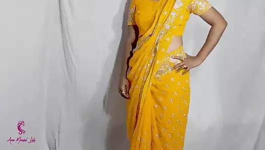 desi yenge saree giymek