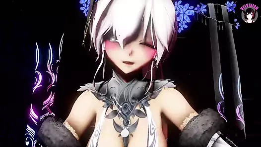 Sevimli Çinli kız dansı - elbise + tam çıplak (3 boyutlu hentai)