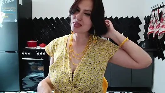 Three fingers in her mouth for moaning she thrusts