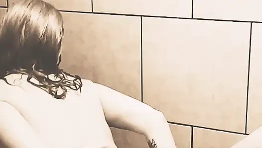 Ateşli orta yaşlı seksi kadınla seksi duş sikişi